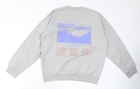 Nasty Gal Womens Grey Cotton Pullover Sweatshirt Size M Pullover - Snake Valley