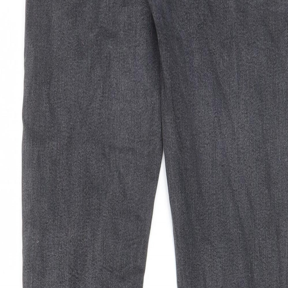 Brand and care label for ASOS men’s grey cotton skinny jeans, size 29, in, 32-inch leg regular zip - pockets