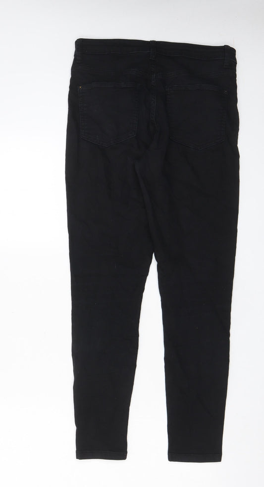 Marks and Spencer Womens Black Cotton Skinny Jeans Size 28 in L27 in Regular Zip - Pockets
