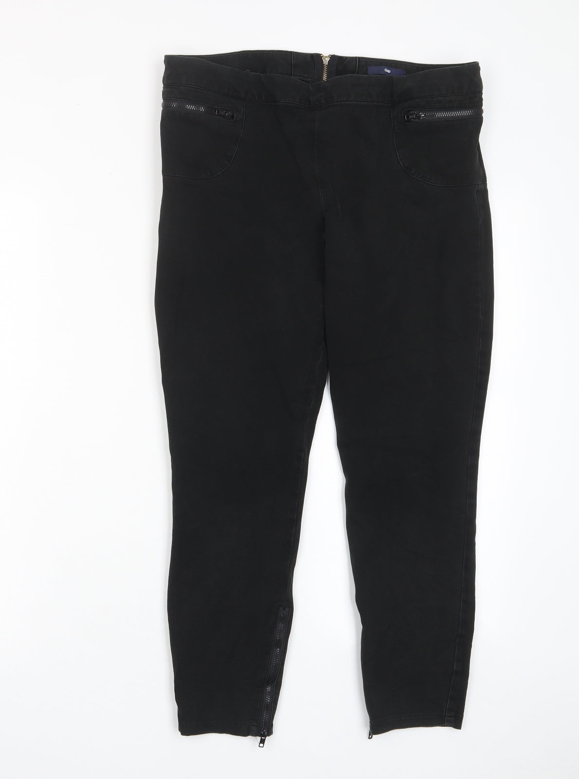 Gap Womens Black Cotton Capri Jeans Size 12 L23 in Regular Zip - Ankle zip