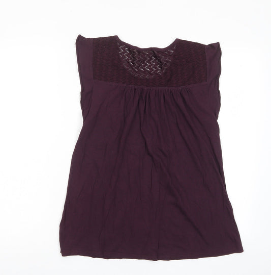 Gap Womens Purple Cotton Basic T-Shirt Size S Crew Neck