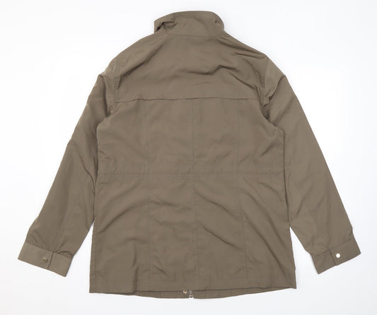 Classic Womens Brown Rain Coat Coat Size 14 Zip