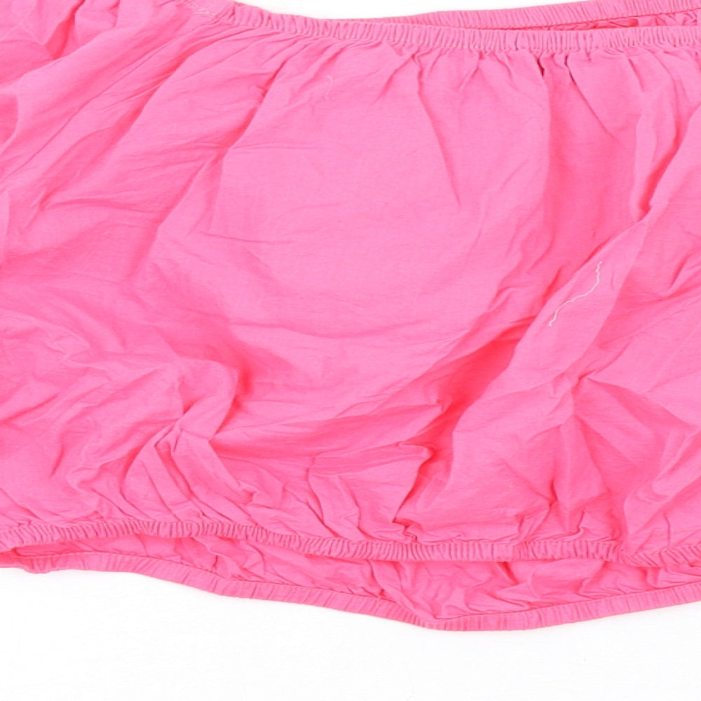 Marks and Spencer Womens Pink Cotton Basic T-Shirt Size 16 Off the Shoulder