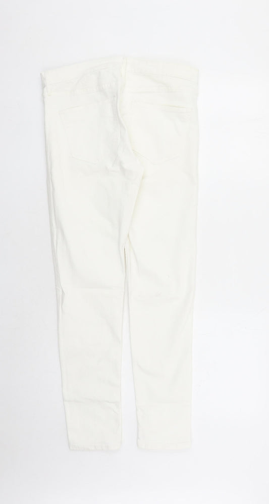 H&M Womens White Cotton Skinny Jeans Size 30 in L28 in Regular Zip - Pockets