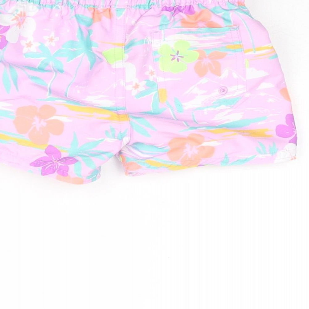 Brand and care label for Marks & Spencer Baby Multicoloured Geometric Polyester Cropped Trousers, Months Drawstring - Swim
