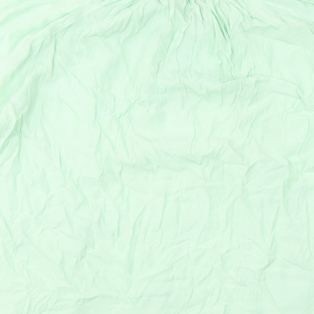 H&M Womens Green Polyester Basic T-Shirt Size XL Round Neck