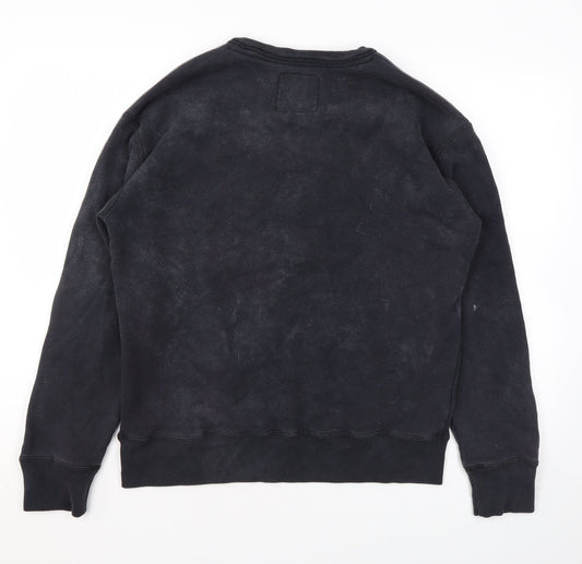 Hollister Mens Black Cotton Pullover Sweatshirt Size S