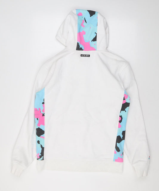 Somn Womens White Camouflage Cotton Pullover Hoodie Size XS Pullover