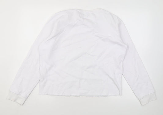 Stranger Things Womens White Cotton Pullover Sweatshirt Size M Pullover - Logo