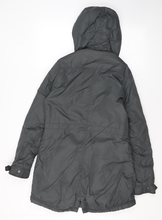 Censured Womens Grey Rain Coat Coat Size XS Zip