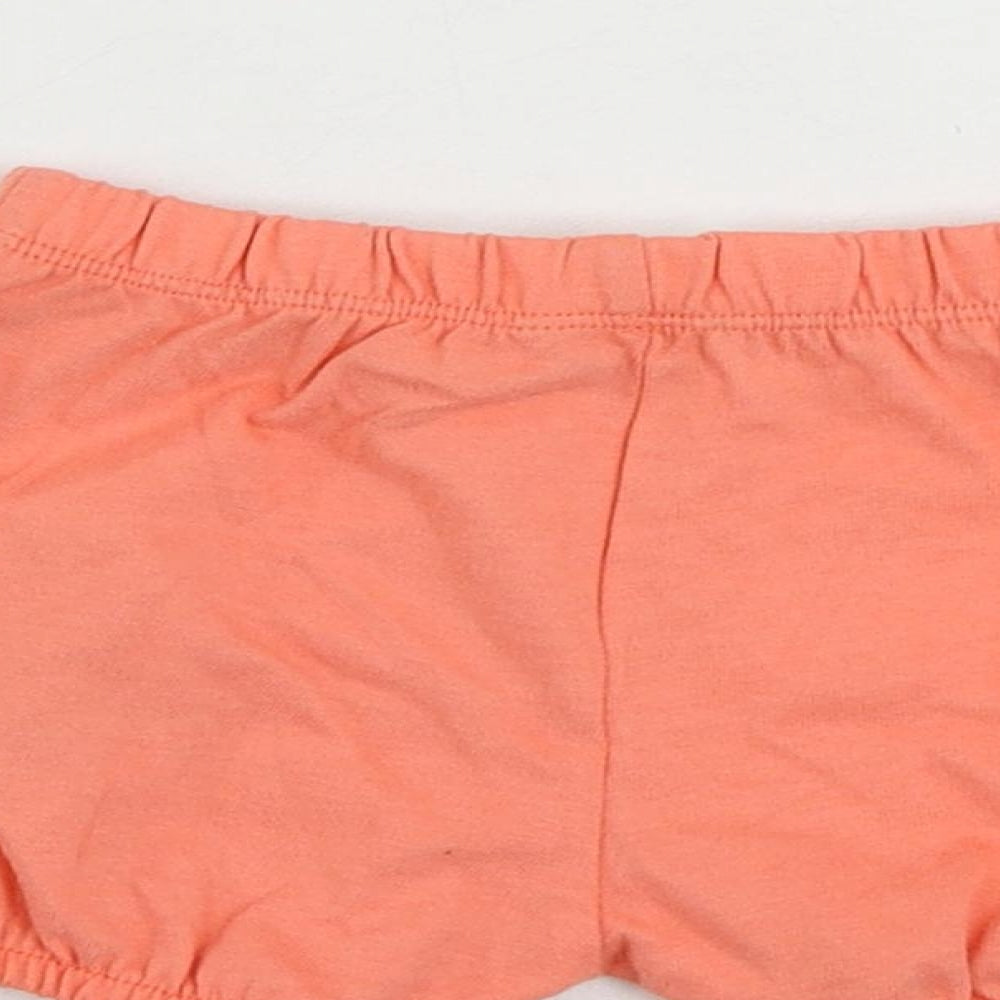 Brand and care label for Marks & Spencer Baby Pink Cotton Cropped Trousers, size 3-6, Months Drawstring