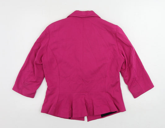 Ariana Womens Pink Jacket Blazer Size 14 Button