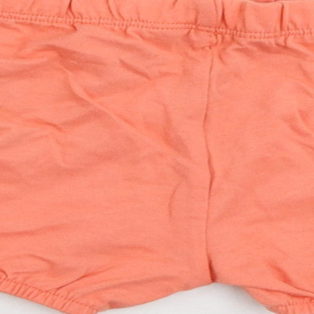 Brand and care label for Marks & Spencer Baby Pink Cotton Cropped Trousers, size 3-6, Months Drawstring