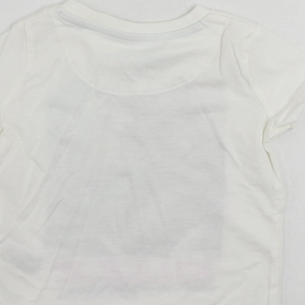 Brand and care label for Marks & Spencer Baby White Cotton Pullover T-Shirt, Months Crew Neck Pullover - Disney Lightyear