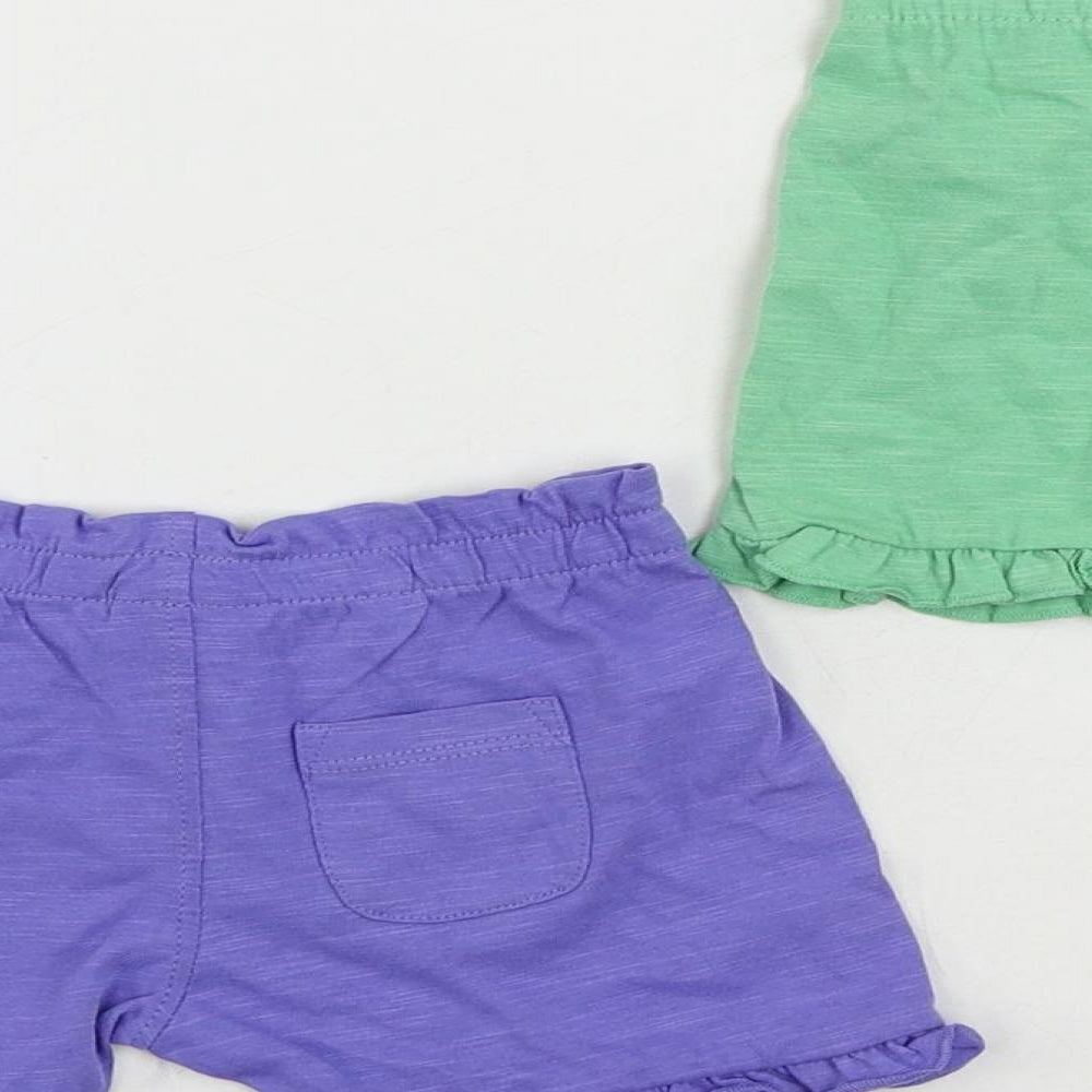 Brand and care label for Marks & Spencer Baby Green Cotton Shorts Set Outfit/Set, size 3-6, Months