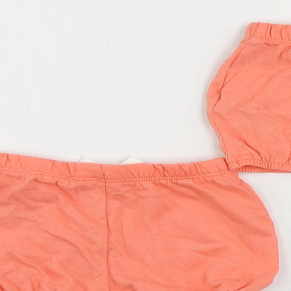 Brand and care label for Marks & Spencer Baby Pink Cotton Shorts Set Outfit/Set, size 0-3, Months