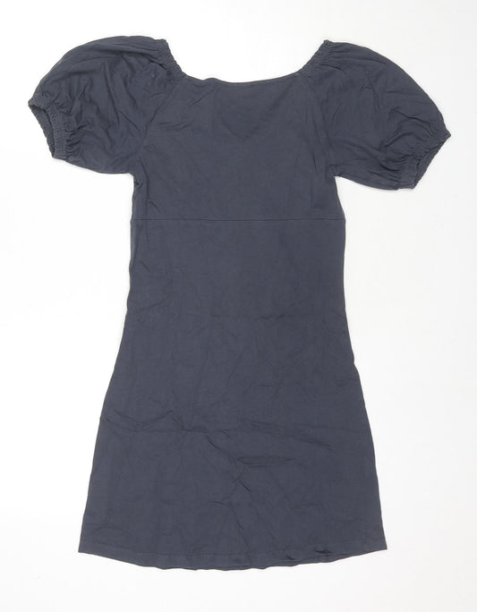 Noisy may Womens Grey Cotton T-Shirt Dress Size XS Round Neck Pullover