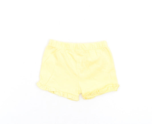 Marks and Spencer Girls Yellow Cotton Shorts Outfit/Set Size 0-3 Months Pullover