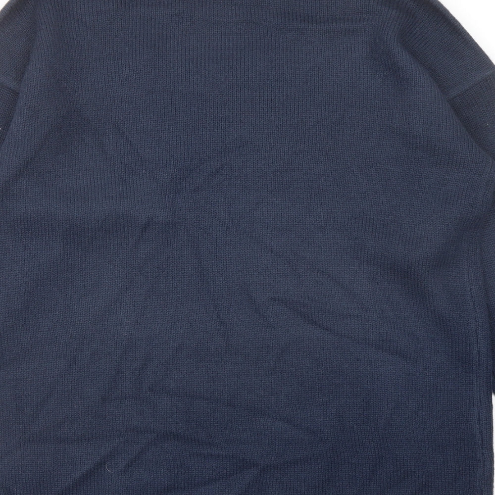 bpc Womens Blue Round Neck Acrylic Pullover Jumper Size M