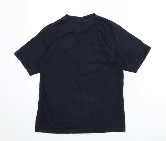 Diadora Boys Blue 100% Cotton Basic T-Shirt Size 10-11 Years Round Neck Pullover