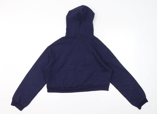 Divided by H&M Womens Blue Cotton Pullover Hoodie Size S Pullover - Cropped