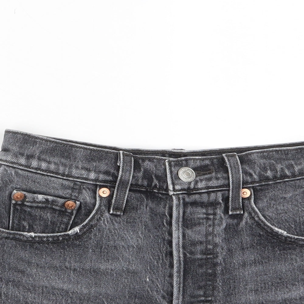 Levi's Womens Grey Cotton Basic Shorts Size 23 in Regular Button - Pockets