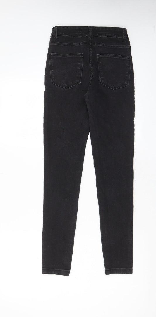 Denim & Co. Womens Grey Cotton Skinny Jeans Size 8 L28 in Regular Zip - Pockets