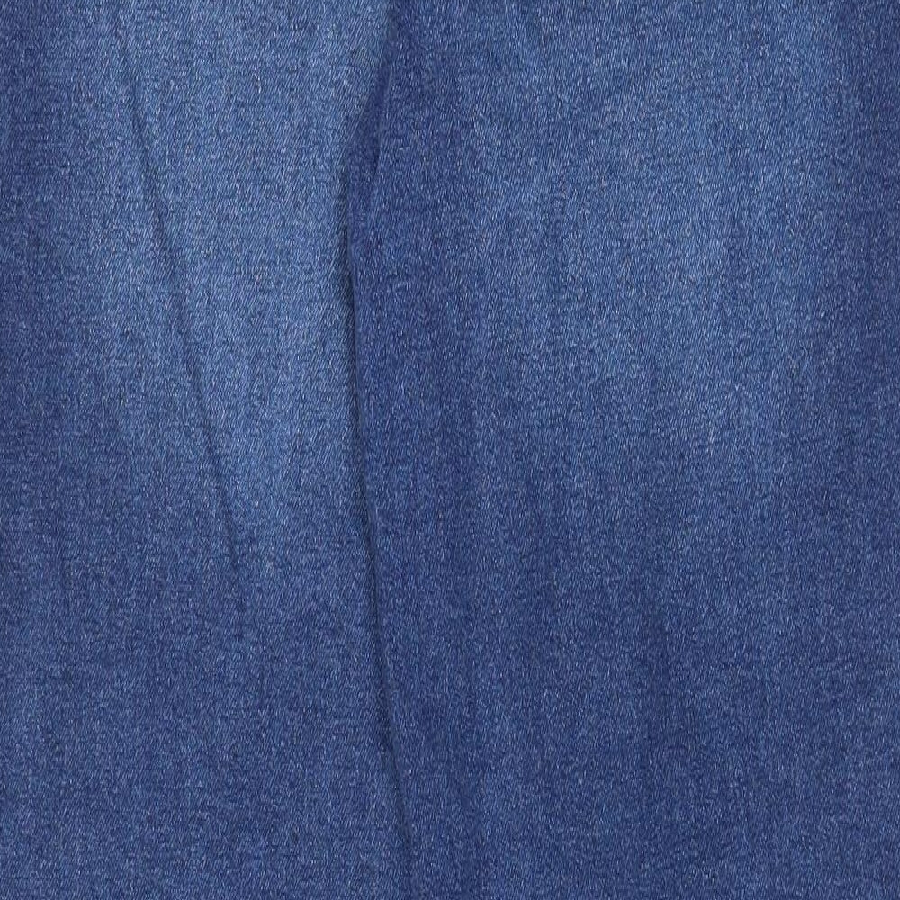 H&M Womens Blue Cotton Tapered Jeans Size 10 L29 in Regular Zip - Pockets