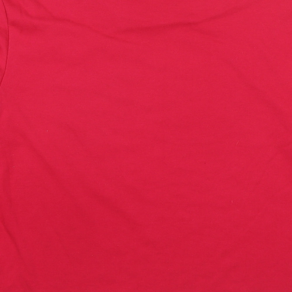 Poppy Womens Red Polyester Jersey T-Shirt Size 16 Round Neck