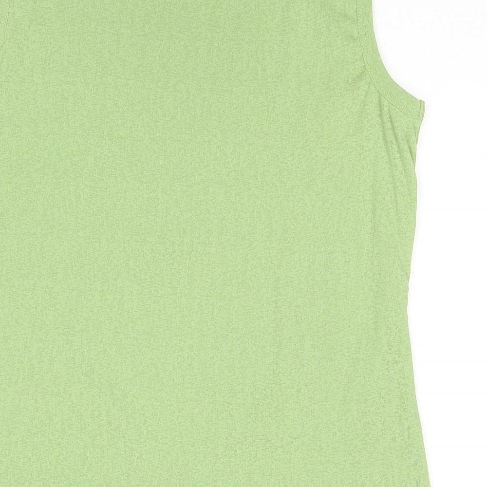 Bridge Street Womens Green Polyester Basic Tank Size L Round Neck