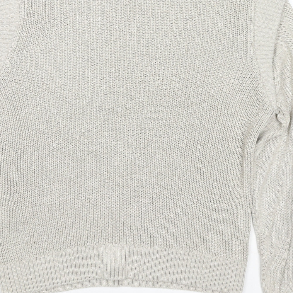 Brand and care label for Only women’s beige round neck cotton jumper, size S