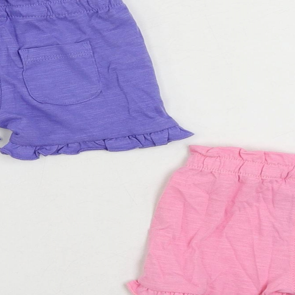 Brand and care label for Marks & Spencer Baby Pink Cotton Shorts Set Outfit/Set, size 0-3, Months