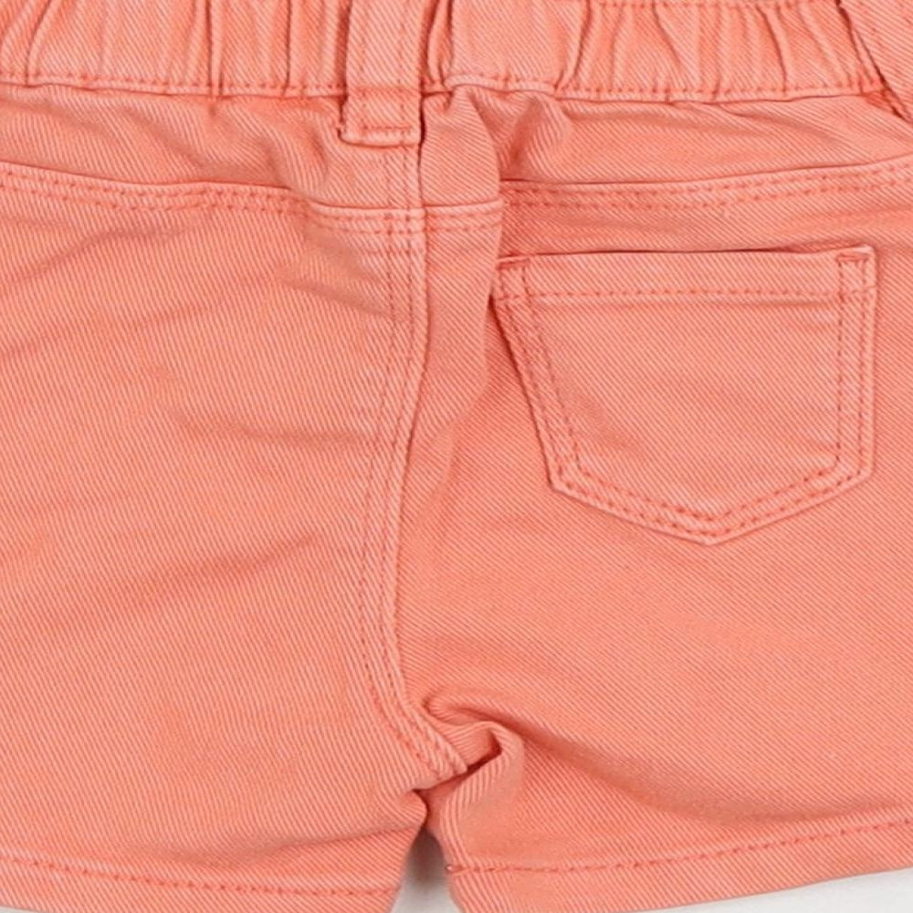 Brand and care label for Marks & Spencer Baby Pink Cotton Cropped Jeans, size 9-12, Months Zip
