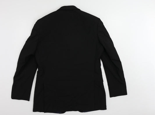 Debenhams Mens Black Polyester Jacket Suit Jacket Size 40 Regular