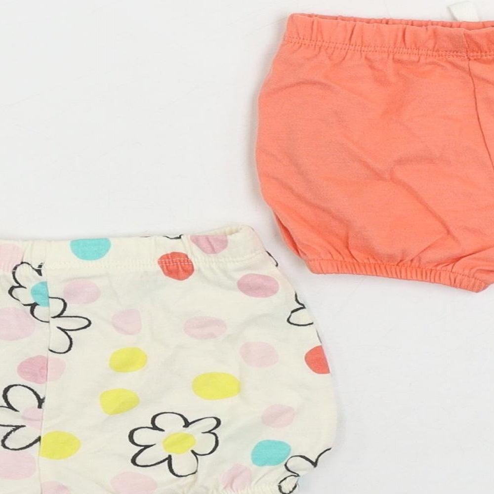 Brand and care label for Marks & Spencer Baby Ivory Floral Cotton Shorts Set Outfit/Set, size 0-3, Months