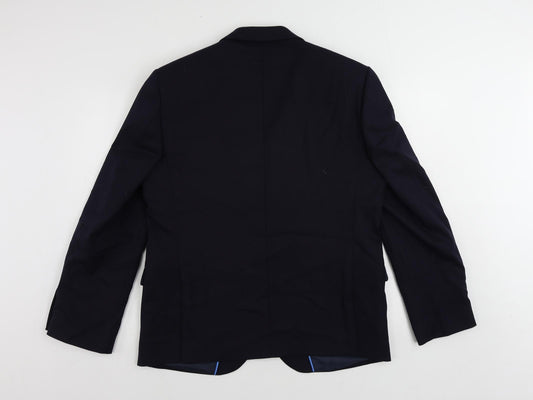 Marks and Spencer Mens Blue Wool Jacket Suit Jacket Size 42 Regular