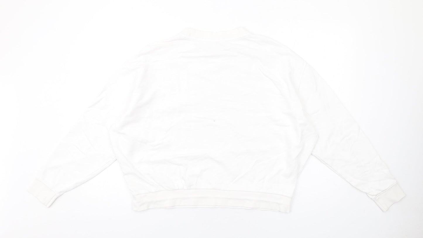Lee Cooper Womens White Cotton Pullover Sweatshirt Size S Pullover