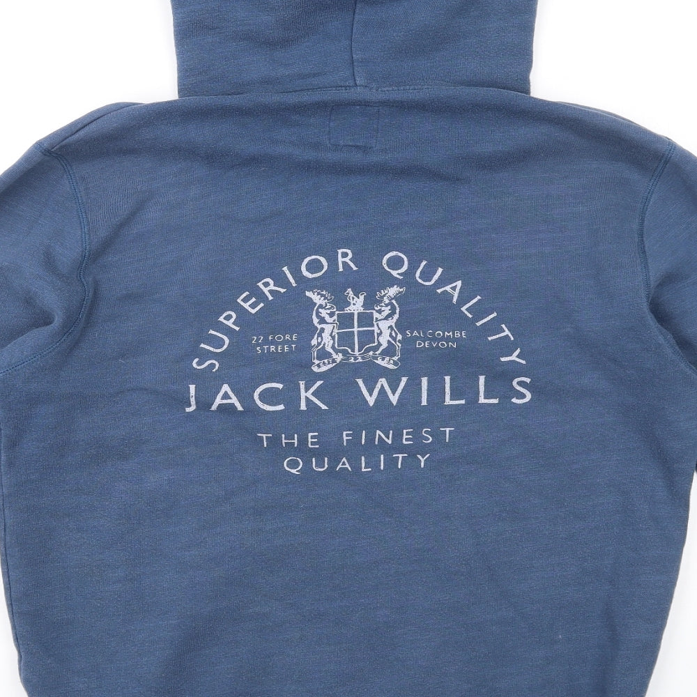 Jack Wills Mens Blue Cotton Pullover Hoodie Size XS