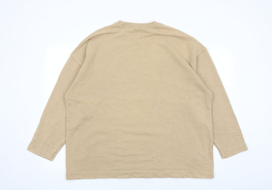 Pull&Bear Mens Brown Cotton Pullover Sweatshirt Size M - Oversized