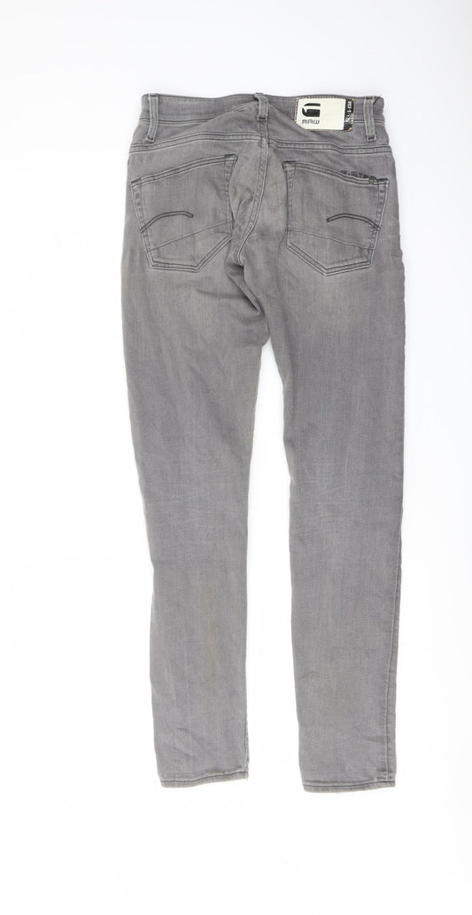 Raw Mens Grey Cotton Skinny Jeans Size 28 in L32 in Regular Button