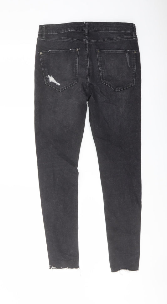 Miss se# Womens Grey Cotton Skinny Jeans Size 10 L20 in Regular Button