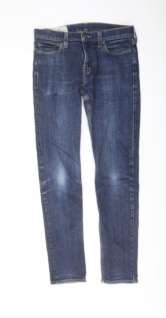 Hollister Mens Blue Cotton Skinny Jeans Size 30 in L32 in Regular Button
