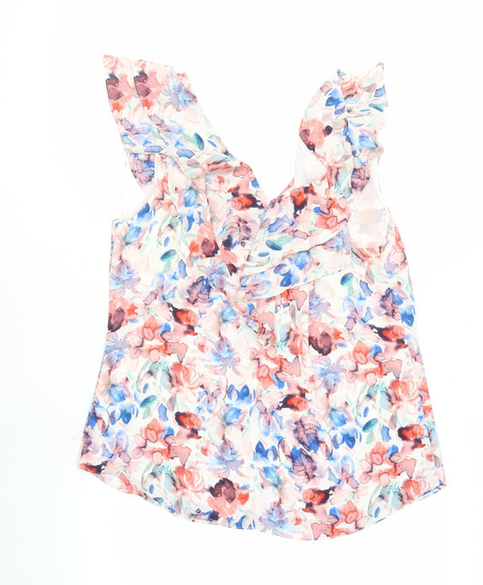 DKNY Women's Multicoloured Floral Camisole Blouse Size 12