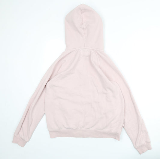 Jack Wills Womens Pink Cotton Full Zip Hoodie Size 14 Zip