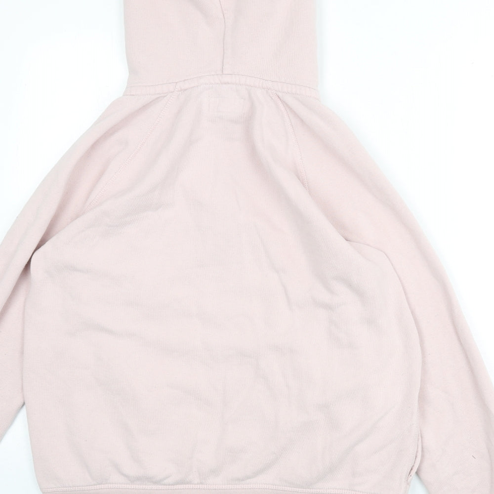 Jack Wills Womens Pink Cotton Full Zip Hoodie Size 14 Zip