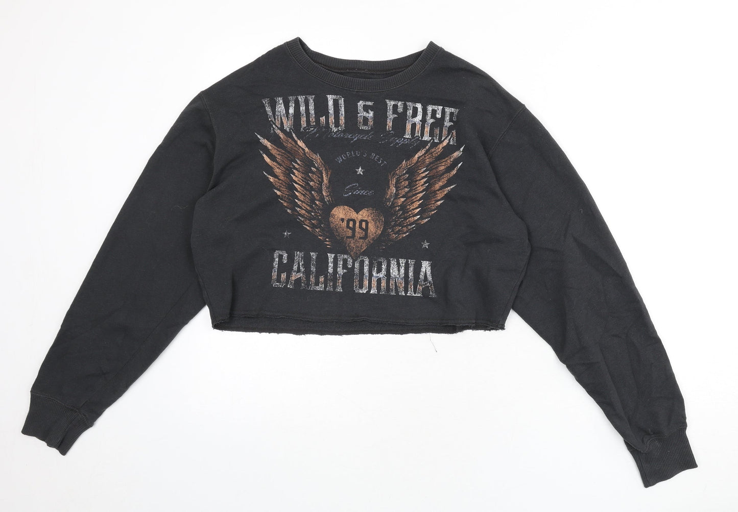Hollister Womens Grey Cotton Pullover Sweatshirt Size XS Pullover - Wild and Free, Cropped