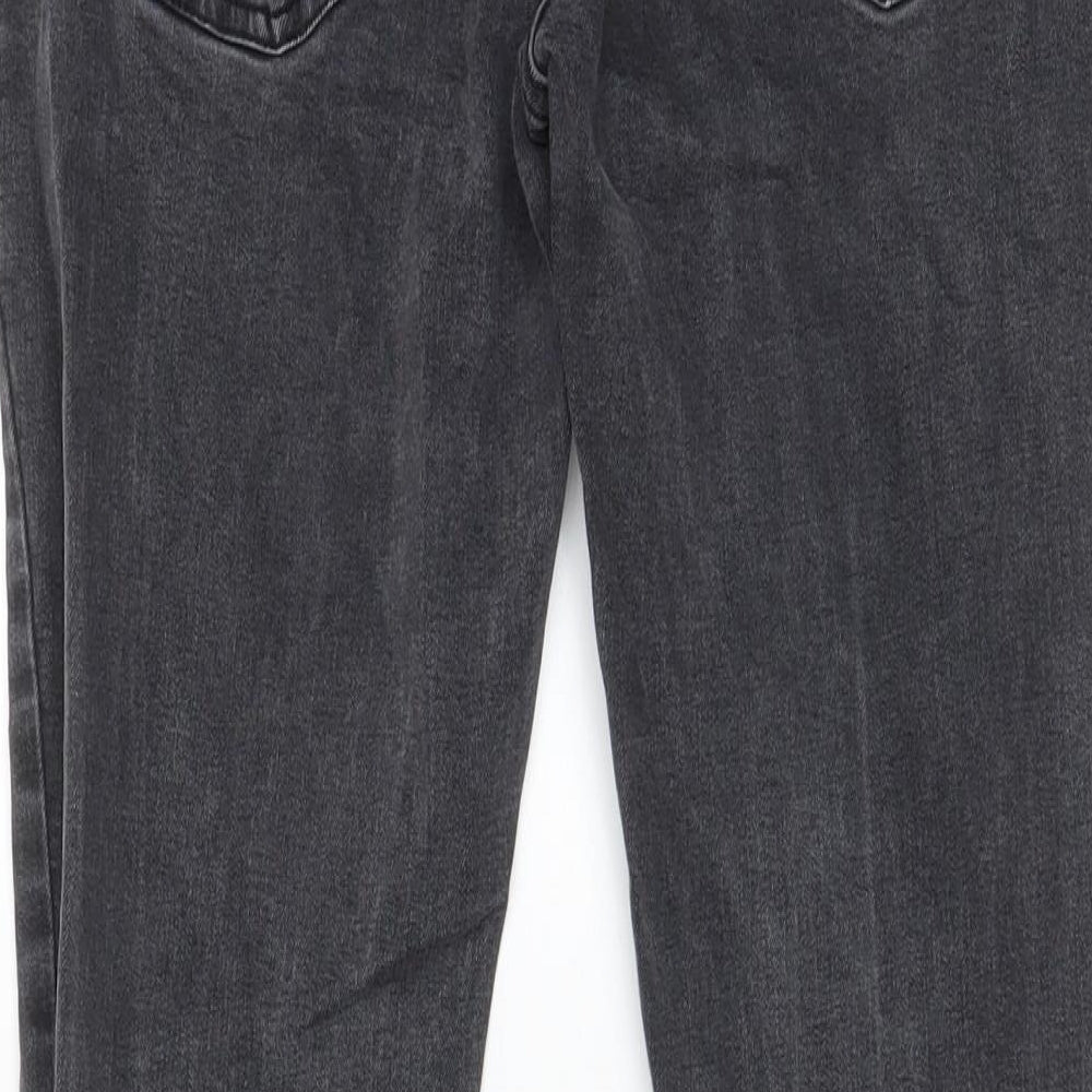 Brand and care label for Denim & Co. men’s grey cotton skinny jeans, size 30, in, 30-inch leg regular button - pockets