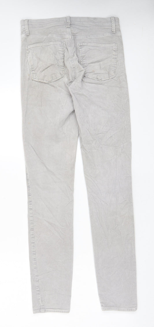 Gap Womens Grey Cotton Trousers Size 28 in L32 in Regular Zip - Pockets