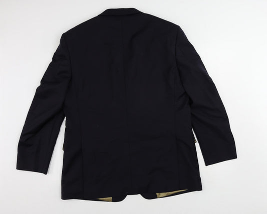 Racing Green Mens Blue Wool Jacket Suit Jacket Size 44 Regular