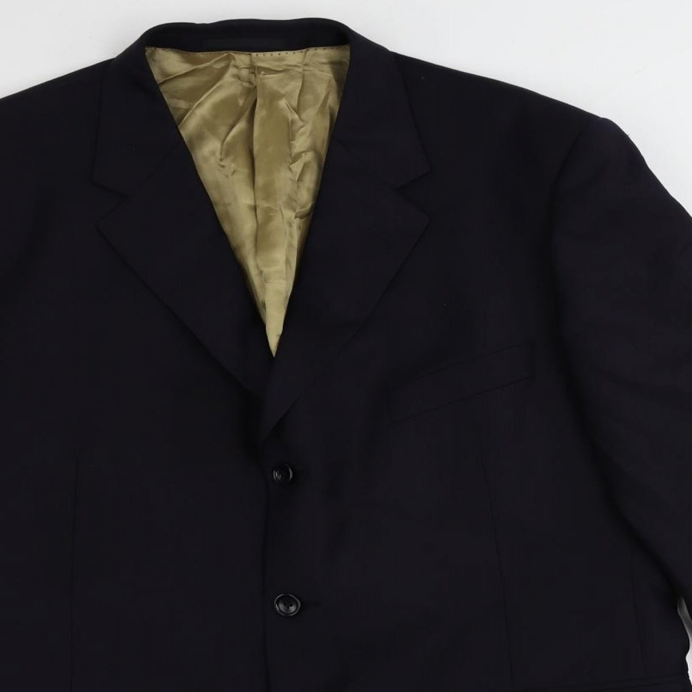 Racing Green Mens Blue Wool Jacket Suit Jacket Size 44 Regular